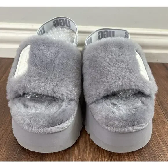 UGG Soft Amethyst Plush Shearling Disco Platform Cozy Slide Sandals - Picture 4 of 11